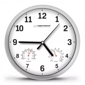 Esperanza EHC016W Reloj de pared/sobremesa de cuarzo redondo blanco