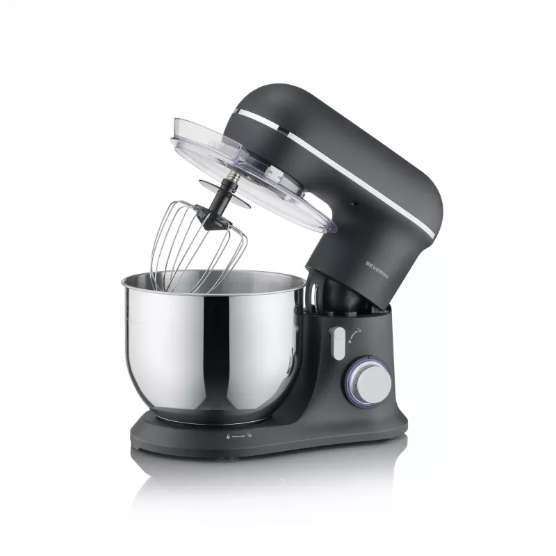 Robot de cocina SEVERIN KM 3899 — 1200 W, bol de acero inoxidable de 5,3 l, negro
