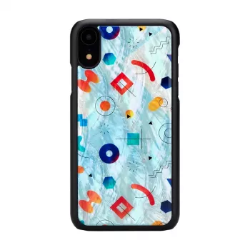 Funda protectora iKins para iPhone XR – diseño Poppin Rock negro