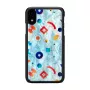 Funda protectora iKins para iPhone XR – diseño Poppin Rock negro