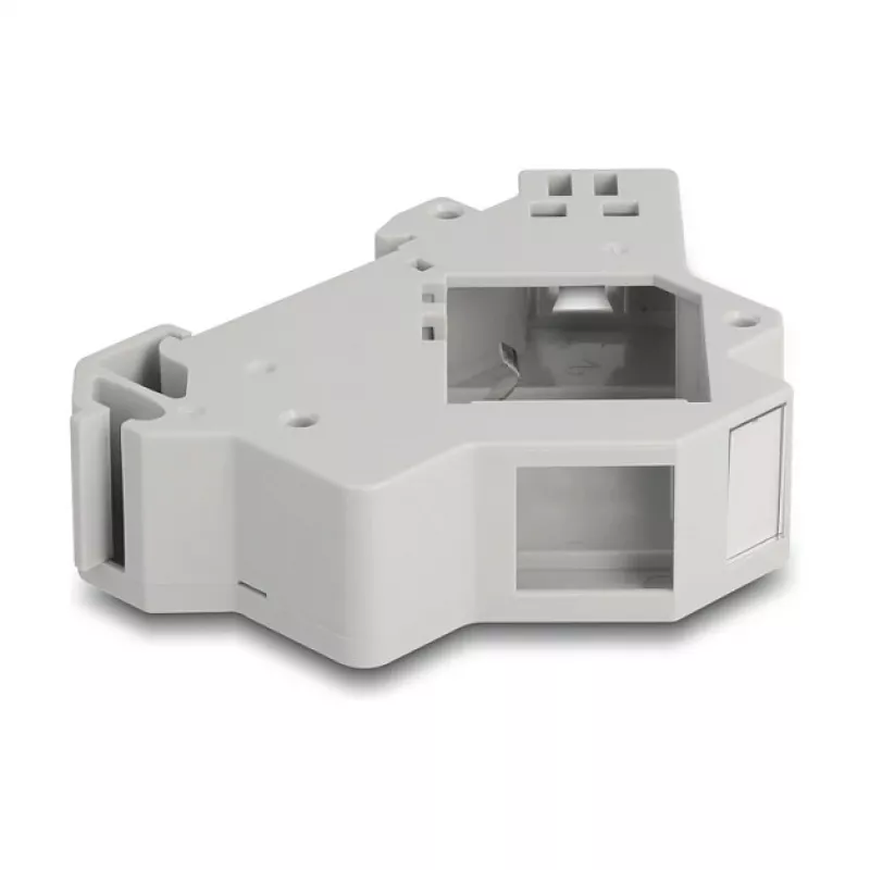 DeLOCK 67043 Soporte Keystone para carril DIN con toma de tierra, gris