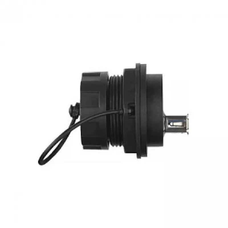 Alcasa IC04-U304 - USB A - Negro - Hembra - recto - Tereftalato de polibutileno (PBT) - Policloruro de vinilo (PVC) - IP65 - IP67 (IC04-U304)