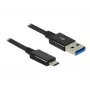 DeLOCK Premium - Cable USB - USB Type-C de 24 pines (macho) - a - USB Type-A de 9 pines (macho) - 1,0 m (USB 3.1 Gen2) - negro (83983)