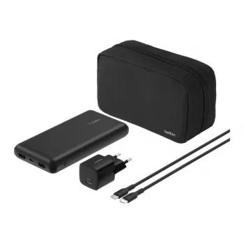 Belkin BoostCharge - Batería externa + fuente de alimentación AC - 20000 mAh - PD - 3 puertos de salida (24 Pin USB-C, 2 x USB)