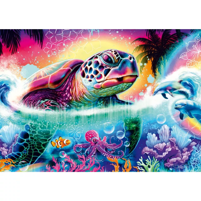 Puzzle Schmidt Spiele Sheena Pike Neon Turtle — 1000 piezas