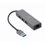 Gembird A-AMU3-LAN-01 adaptador USB-A a Gigabit LAN con hub USB 3.0 de 3 puertos, negro