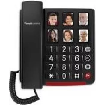 Teléfono con cable de teclas grandes AMPLICOM BigTel 40 plus – pantalla grande, teclas de marcación rápida con foto