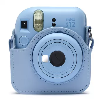 Fujifilm Instax - funda para cámara - piel sintética - azul pastel - para Instax Mini 12 (70100157188)