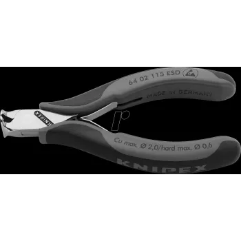 KNIPEX KN 64 02 115 ESD - Alicates de corte frontal para electrónica ESD, 115 mm, pulido espejo (64 02 115 ESD)