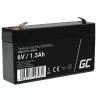 Batería para SAI Green Cell AGM13, plomo-ácido sellada VRLA 6 V 1,3 Ah, 290 g, negro