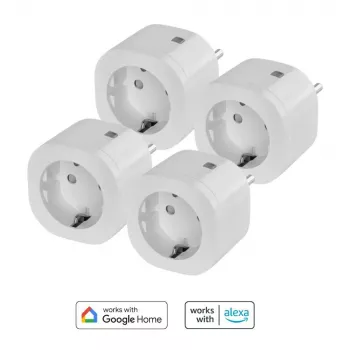 Pack de enchufes inteligentes Omajin OBU-4SP-SK-01 — pack de 4 enchufes inteligentes compatibles con Wi-Fi