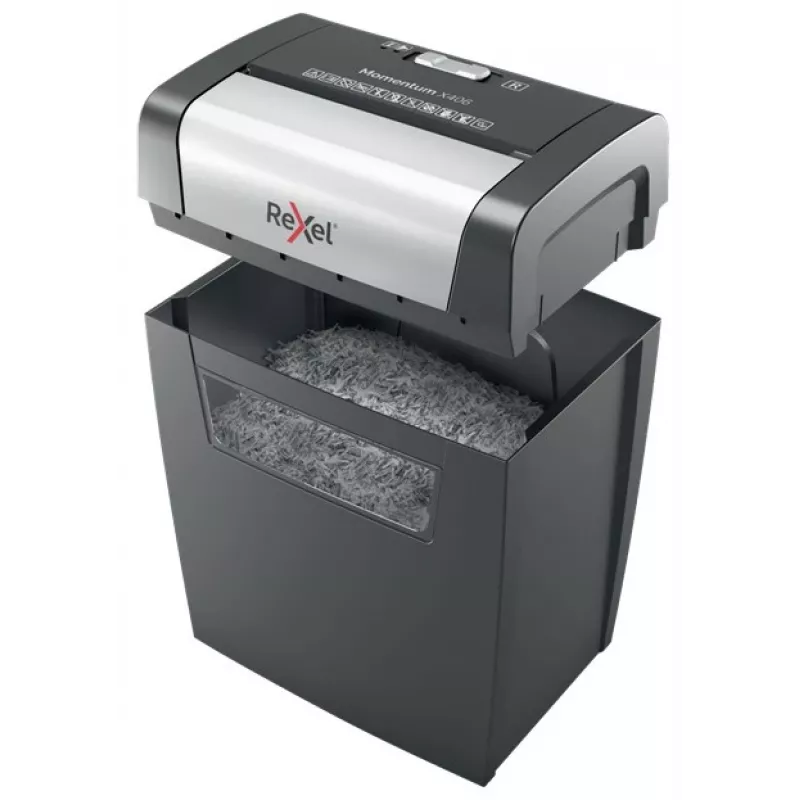 Rexel Momentum X406 destructora de papel P4, corte cruzado, 4 x 30 mm, 6 hojas, 15 l
