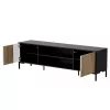 Mueble RTV Cama MERCI 180 x 40 x 53.5 cm negro/roble artisan
