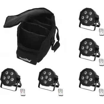Set LED EUROLITE SLS-603 5x con softbag – set de iluminación LED de 5 piezas