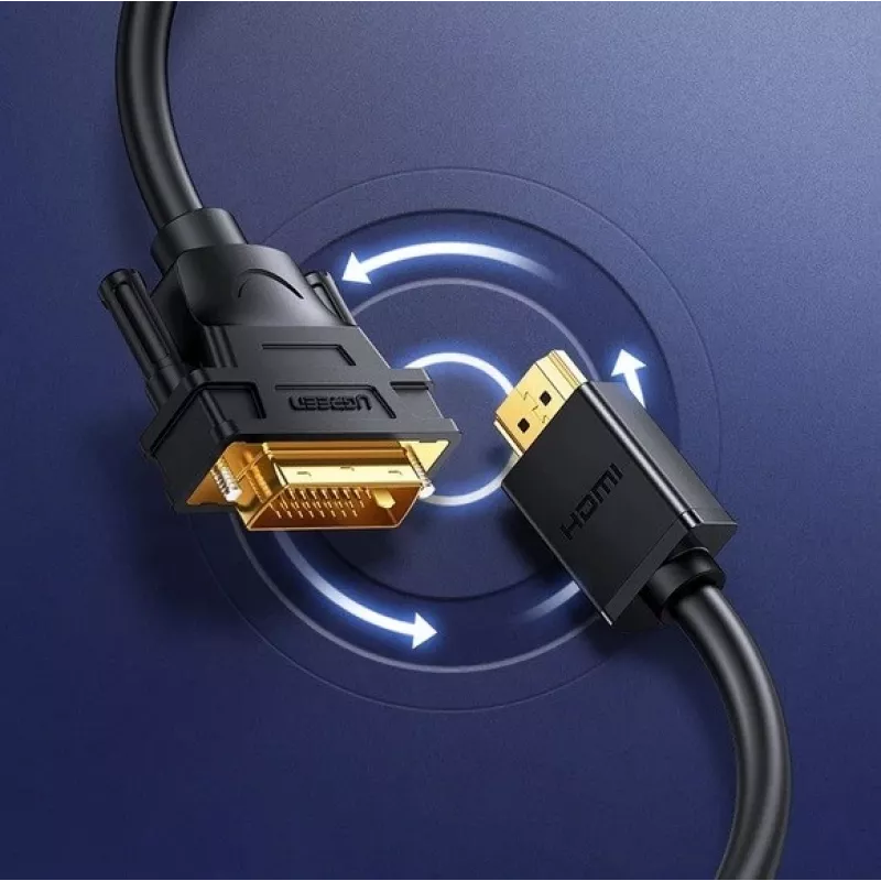 UGREEN HD106 cable DVI (24+1) macho a HDMI macho, 1,5 m, FHD 1080p 60 Hz, negro