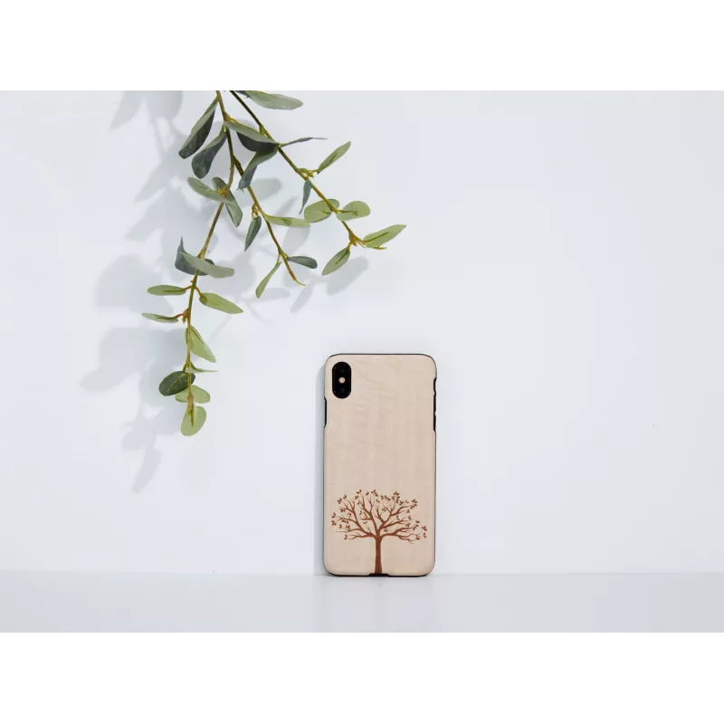 Funda para smartphone Man and Wood para iPhone X/XS, madera de manzano, negra