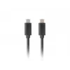 Cable USB-C a C LANBERG CA-CMCM-32CU-0018-BK USB 3.2 Gen 2, 1,8 m, negro, 100 W PD, vídeo 4K
