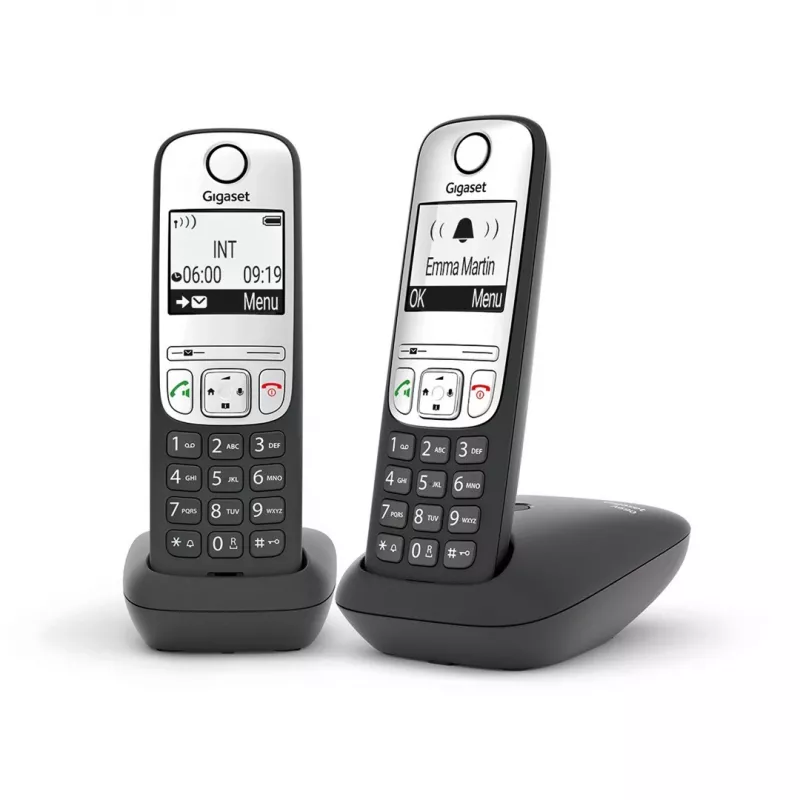 Gigaset A690 Duo Teléfono analógico Identificador de llamadas Negro, Plata