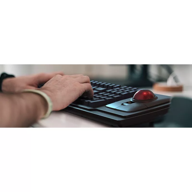 Teclado mecánico con cable de tamaño completo KeySonic KSK-8202ELU-T (DE) — USB, distribución alemana, negro