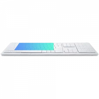 Teclado inalámbrico CLEVETURA CLVX 1 Touch-On-Keys AI — distribución ANSI US Mac, interruptores de tijera, carcasa de aluminio, RGB interactivo