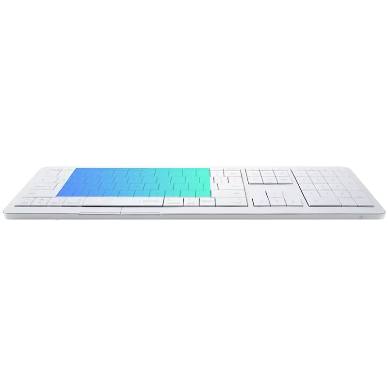 Teclado inalámbrico CLEVETURA CLVX 1 Touch-On-Keys AI — distribución ANSI US Mac, interruptores de tijera, carcasa de aluminio, RGB interactivo