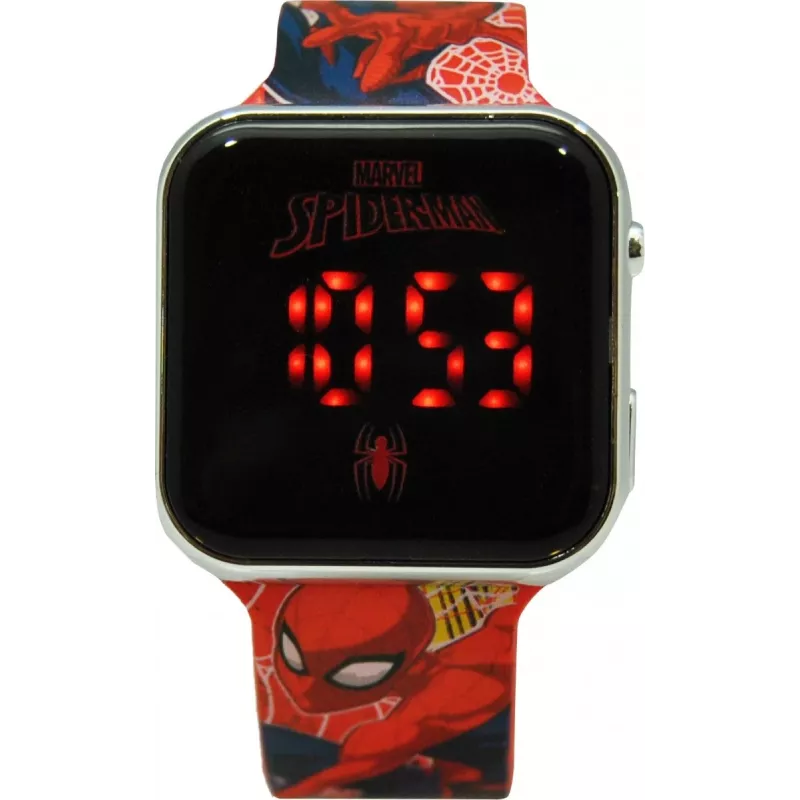 Reloj de pulsera LED con calendario Spiderman