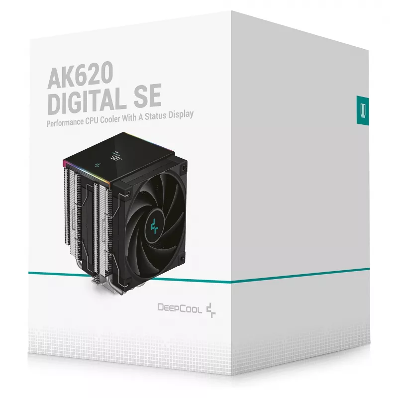 DeepCool AK620 Digital SE disipador de aire para CPU, Intel/AMD, LGA1700/LGA1200/AM4/AM5, 120 mm, negro