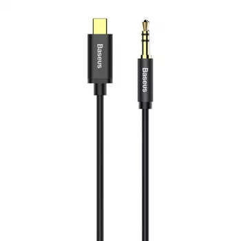 Baseus Yiven cable de audio USB-C a minijack 3,5 mm, 1,2 m (negro)