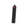 Lanberg regleta de alimentación, 5X tomas francesas con interruptor, cobre de alta calidad, 1.5 m | PS1-05E-0150-BK
