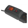 Regleta con interruptor: 5 tomas, cable de 5 m, negro
