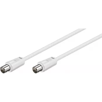 Cable de conexión de antena Goobay de Wentronic, blanco, 2,5 m - conector macho IEC/coaxial conector macho IEC/coaxial (68147)