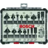 Bosch 2 607 017 472 Juego de fresas, 15 piezas, vástago de 8 mm