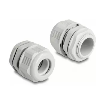Prensaestopas EX DeLOCK M25 gris 2 uds. poliamida
