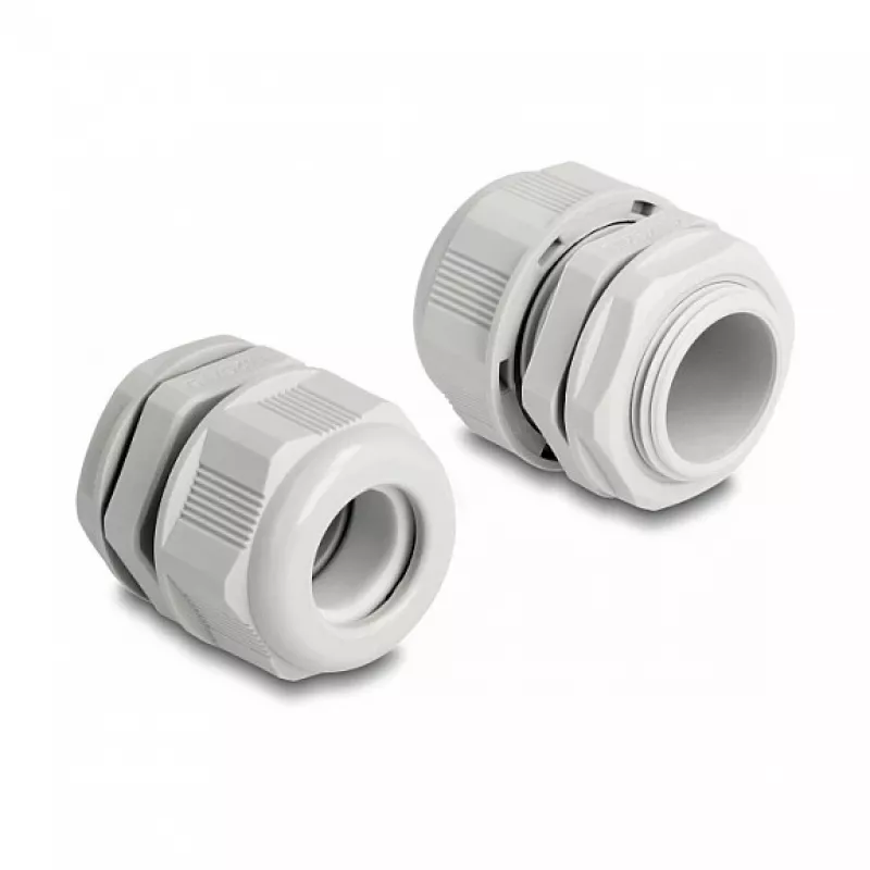 Prensaestopas EX DeLOCK M25 gris 2 uds. poliamida