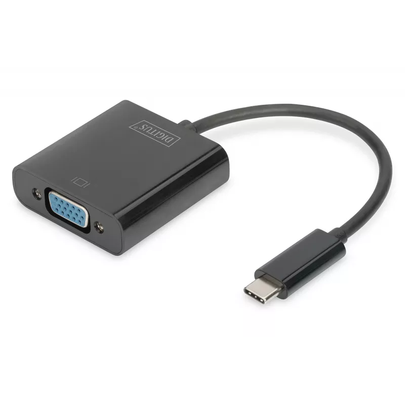 DIGITUS DA-70853 adaptador USB-C a VGA, Full HD 1080p, negro