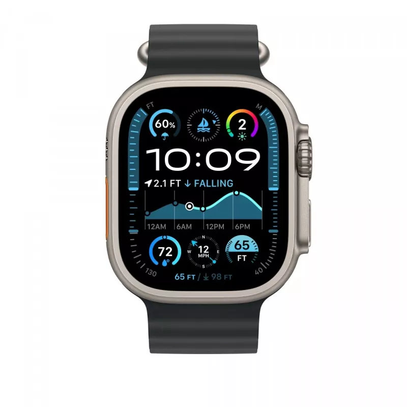 Correa Apple 49mm negra Ocean Band Extension Natural Titanium Finish