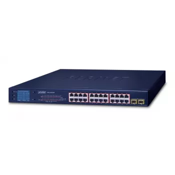 PLANET GSW-2620VHP - Switch - 24 x 10/100/1000 (PoE+) + 2 x Gigabit SFP - sobremesa, montaje en rack - PoE+ (GSW-2620VHP)