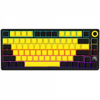 Teclado gaming mecánico inalámbrico LORGAR KBP7075W — Negro/Amarillo, distribución EN