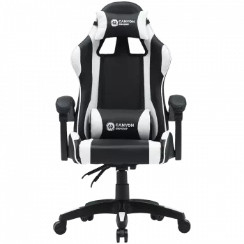 Silla gaming CANYON Core SGCH2 — negro/blanco, diseño ergonómico, altura ajustable