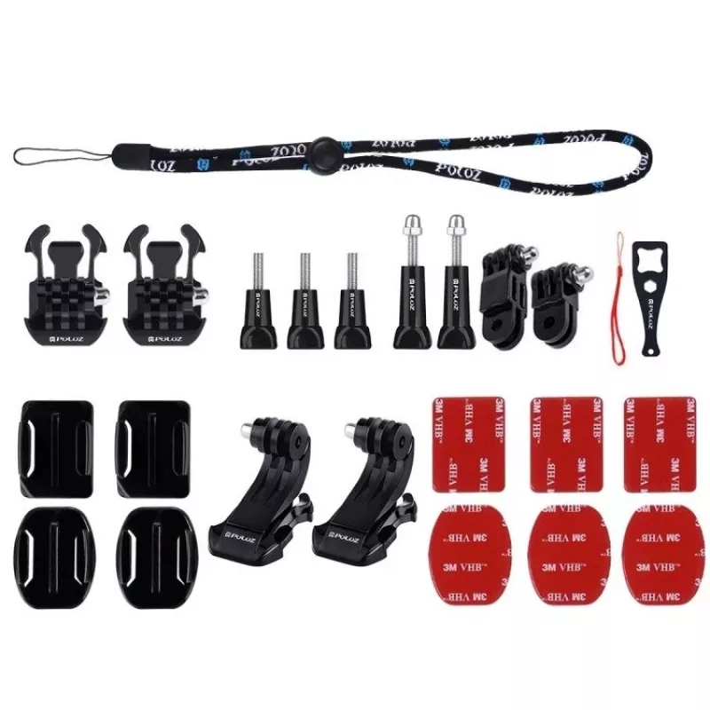 Set de 43 accesorios Puluz para action cameras (incl. Osmo Action 5 Pro, Ace Pro 2) PKT47