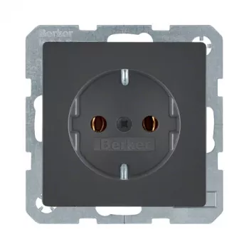 Toma de corriente Type F berker 47436086 — 16 A, 250 V, antracita, carcasa de duroplástico