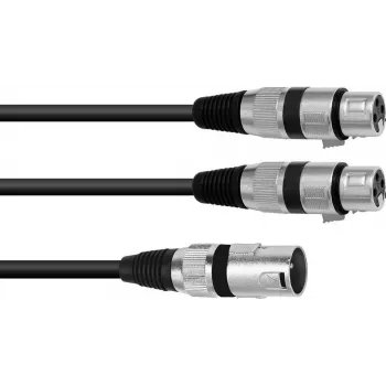 Cable de audio XLR 3 pines macho a 2 x XLR 3 pines hembra Omnitronic 30225210