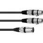 Cable de audio XLR 3 pines macho a 2 x XLR 3 pines hembra Omnitronic 30225210