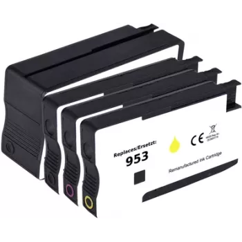 Pack combinado de tintas Renkforce sustituye a HP 953 (6ZC69AE) pack combinado compatible negro, cian, magenta, amarillo RF-I-HP953BKCMY4PK RF-5718854 (RF-5718854)