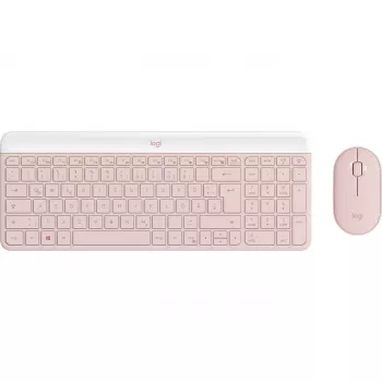 Logitech Slim Wireless Combo MK470 - conjunto teclado-ratón - inalámbrico - 2,4 GHz - QWERTY - rosé (920-011314)