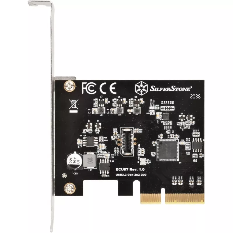 SilverStone SST-ECU07 tarjeta adaptadora PCIe 3.0 x4 USB 3.2 Gen 2x2, 1x USB-C interno, perfil bajo