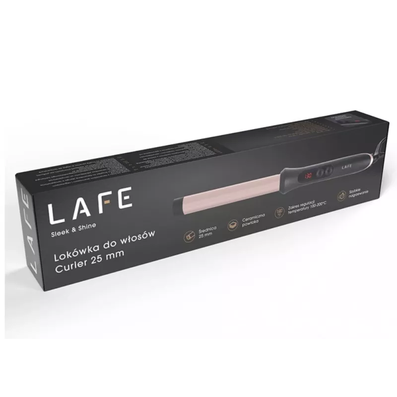 Rizador LAFE Sleek & Shine Curler 25 mm LAFLKA47571 – barra redonda de 25 mm, rizador eléctrico
