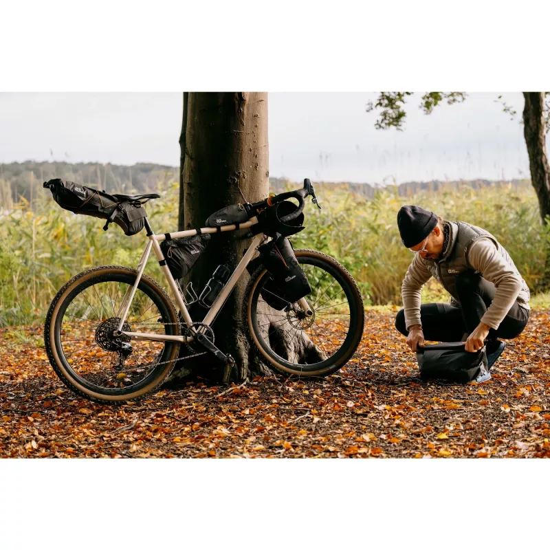 Morobbia Triangle Bag, cesta/bolsa de bicicleta (negra, bolsa de tubo superior 2 L)