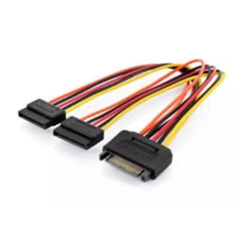 Cable adaptador en Y SATA Assmann 15-pin SATA a 2x 15-pin SATA ST/BU/BU 0,3m Cable adaptador en Y SATA, 0,3m - 15-pin SATA a 2x 15-pin SATA, ST/BU/BU - Siche