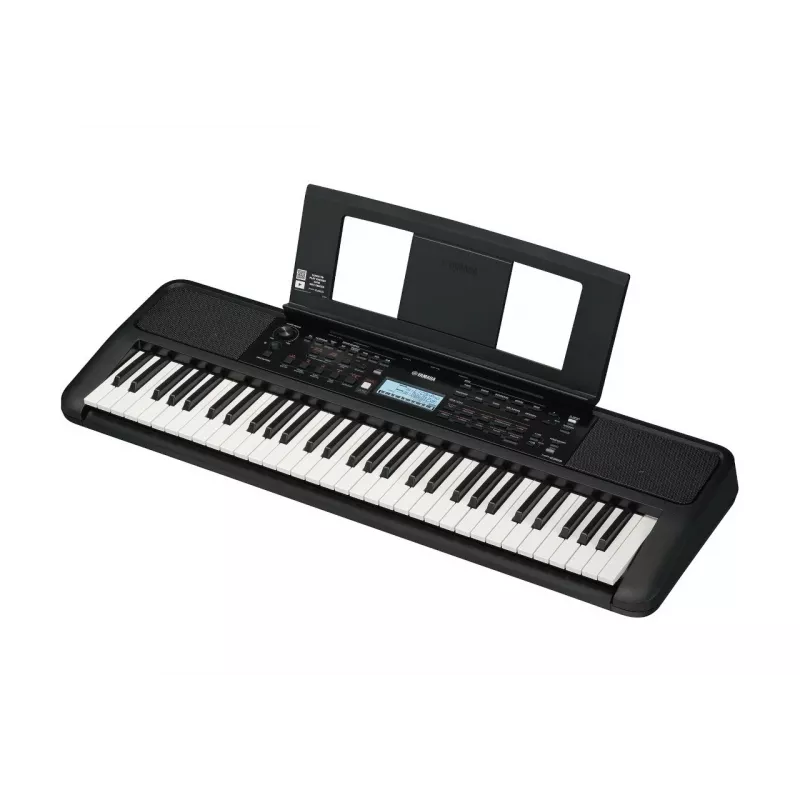 Teclado YAMAHA PSR-E383 — Teclado MIDI portátil de 61 teclas, pantalla LCD, USB, altavoces integrados, a pilas (6), negro